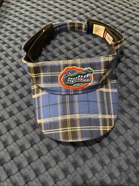 Florida Gators Plaid Visor with Alligator Logo plus F on adjustable back